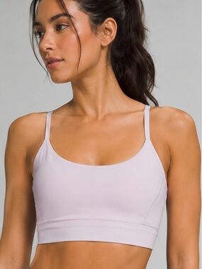 Lululemon Light Pink Sports Bra Size 4 | Low Support Yoga Gym Activewear